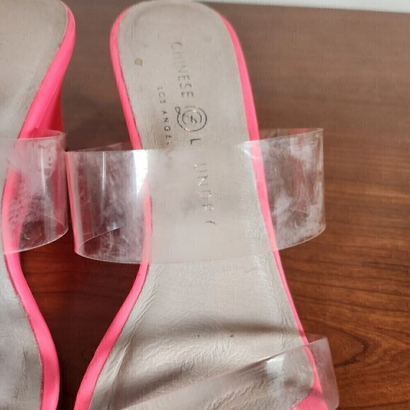 CHINESE LAUNDRY TANN Pink Designer Strappy Wedge Sandals Size 6.5 *FLAWS* - Picture 15 of 16